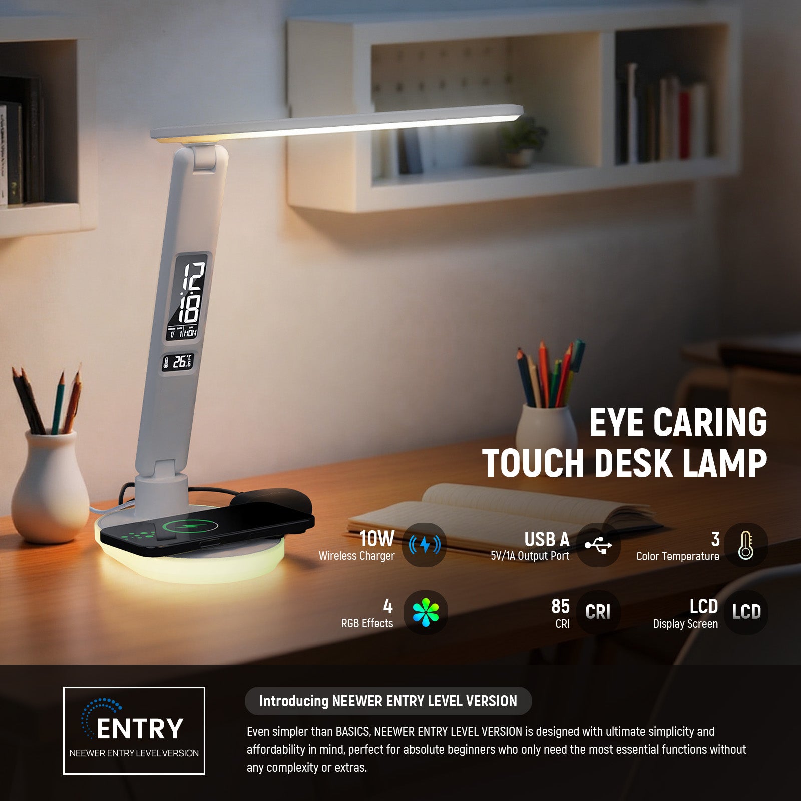 this small desk lamp for home office essential accessories emits up to 430lux/0.5m