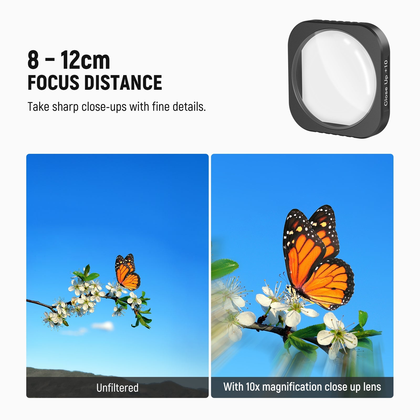10X magnification at a 7-10cm focus distance allows you to explore the wonders of microcosm