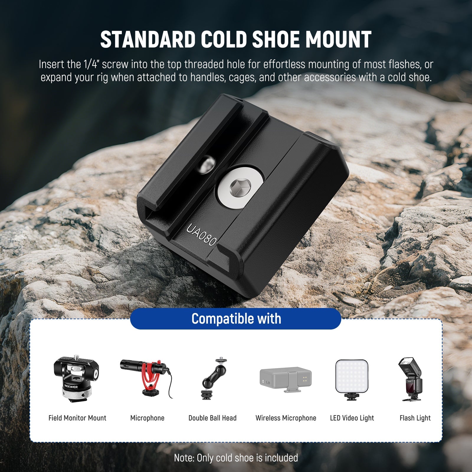 Universal cold shoe mount compatible with a wide range of devices