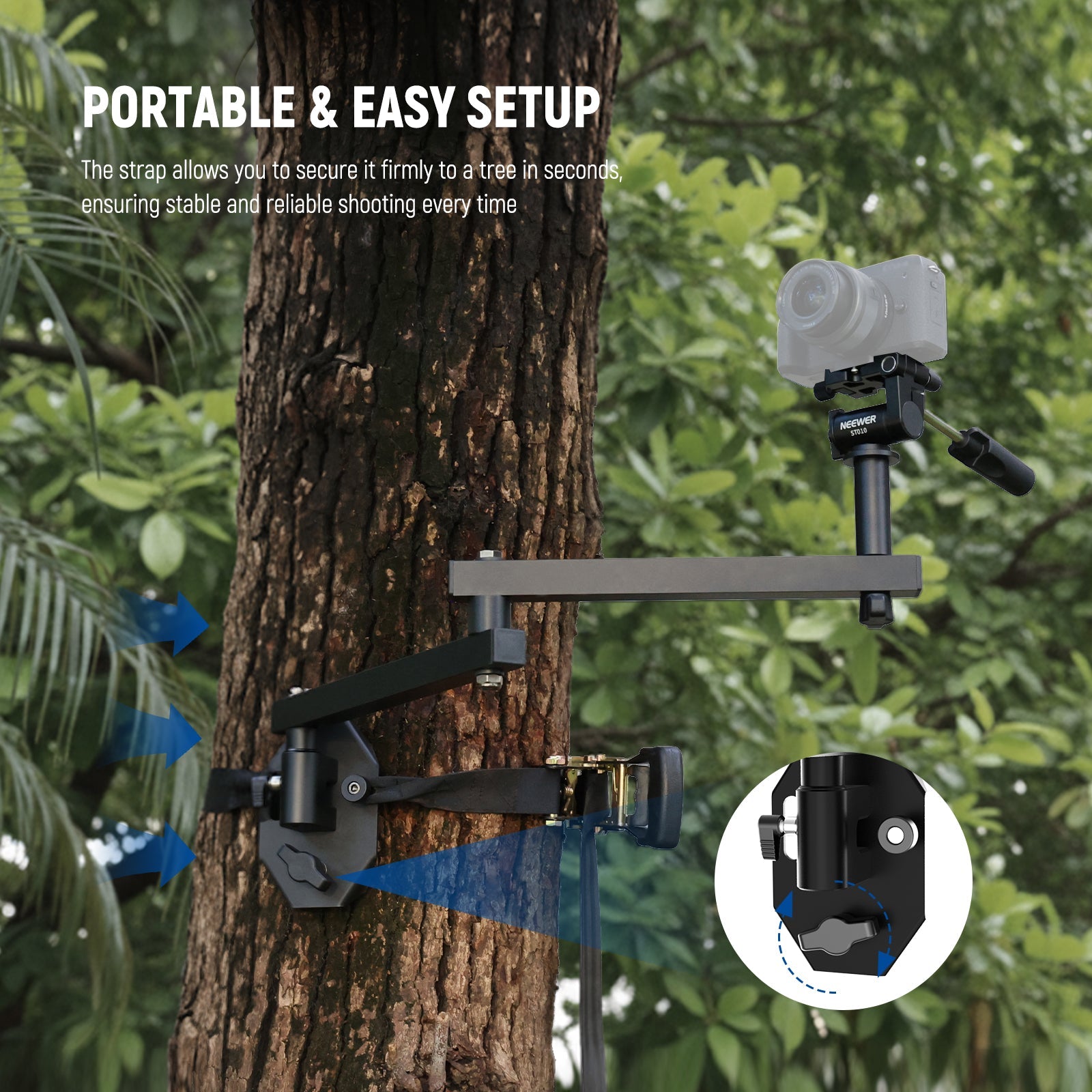 NEEWER ST010 24" Outdoor Camera Arm is portable.