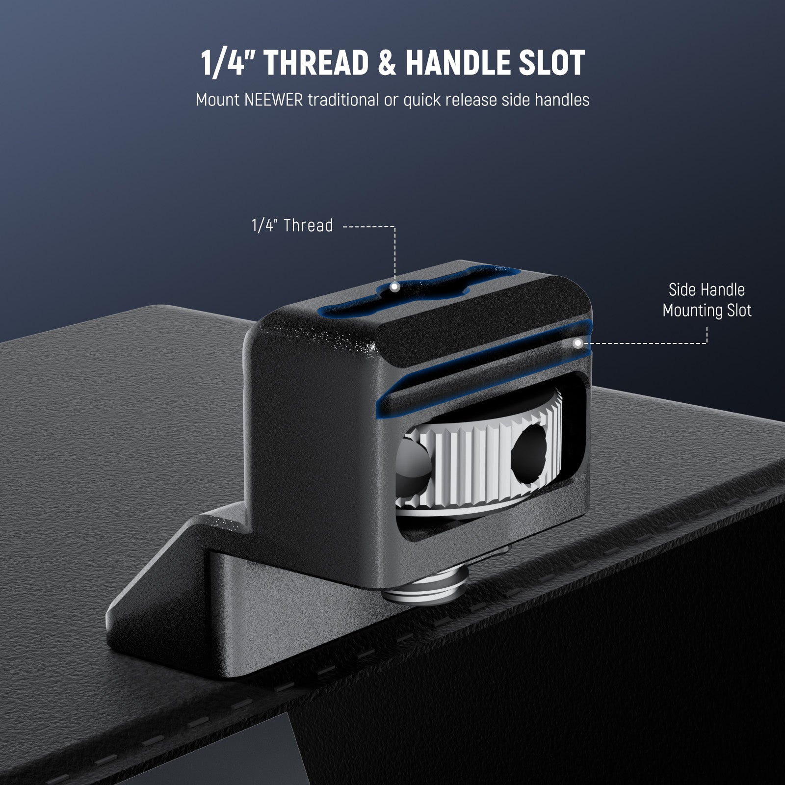 The magnetic mount adapter offers a 1/4" thread