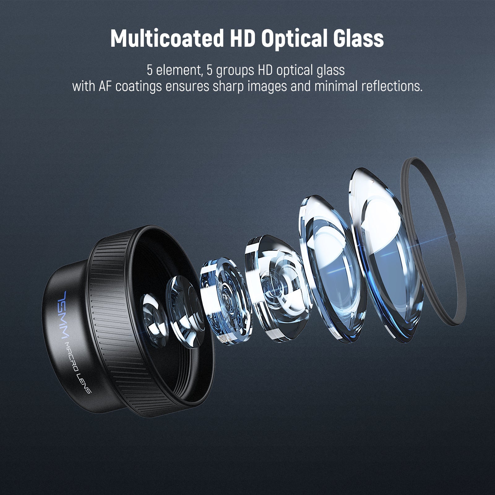 NEEWER LS-73 75mm Macro Phone Lens features multicoated HD optical glass.