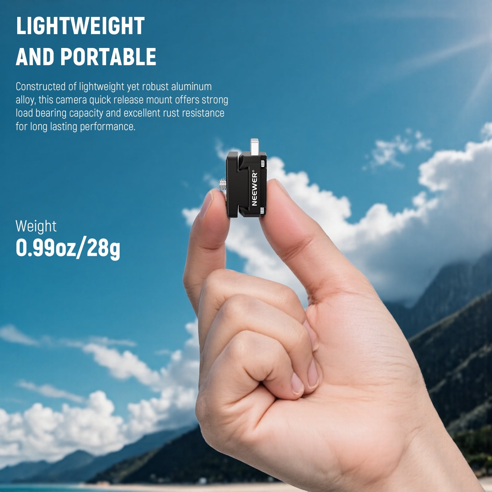 NEEWER CA139 Action Camera Quick Release Tripod Mount is lightweight and portable