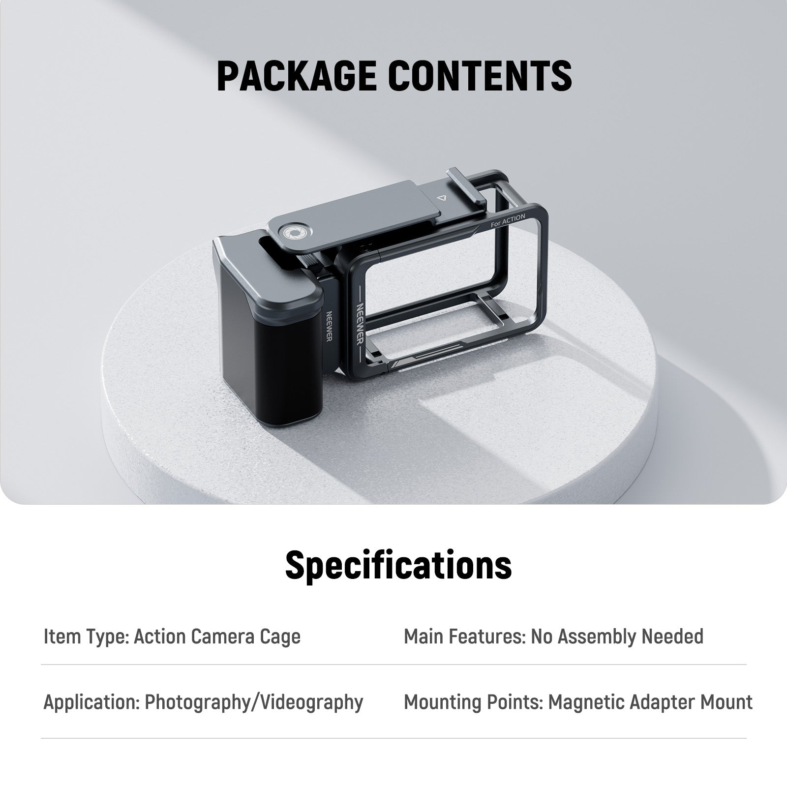 Package Contents of the NEEWER AC014+AC034 Cage and Side Handle Kit