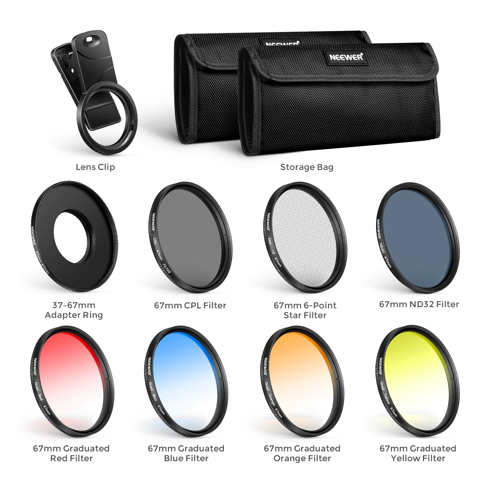 NEEWER 67mm Lens Filter Kit-Graduated Lens Filter