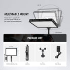 Package Contents of the NEEWER BP25B 2 Pack Bi-Color LED Video Panel Light Kit