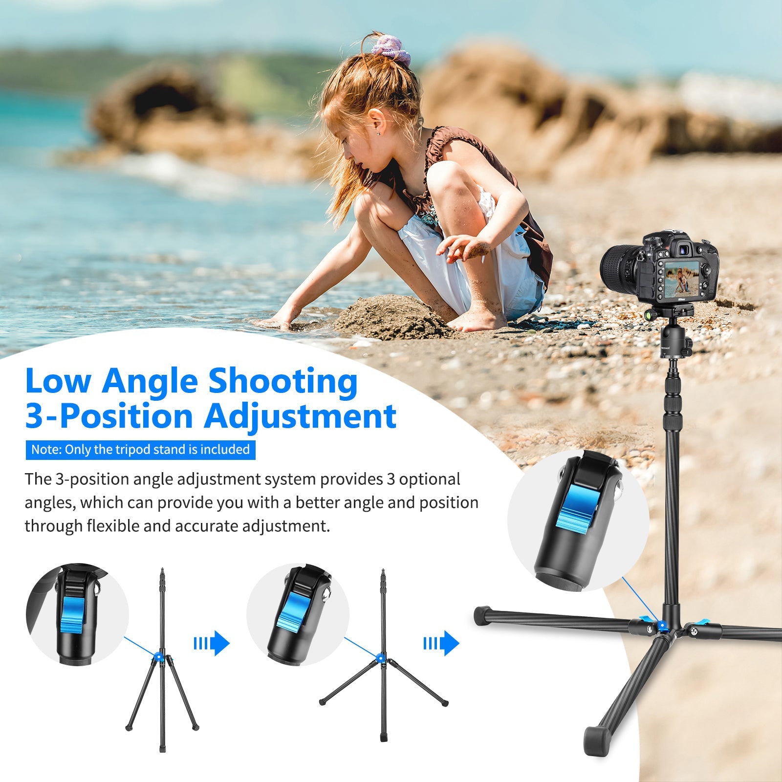 Neewer S251C 78.7 Inches/200CM Foldable and Adjustable & Carbon Fiber Photography Tripod Light Stand with Bag