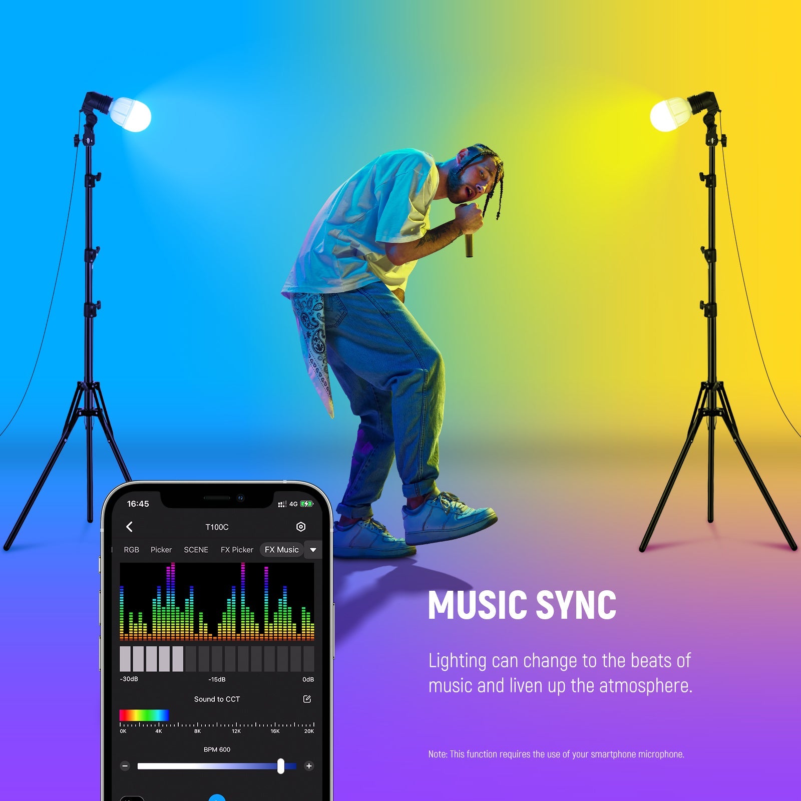 Lighting can change to the beats of music