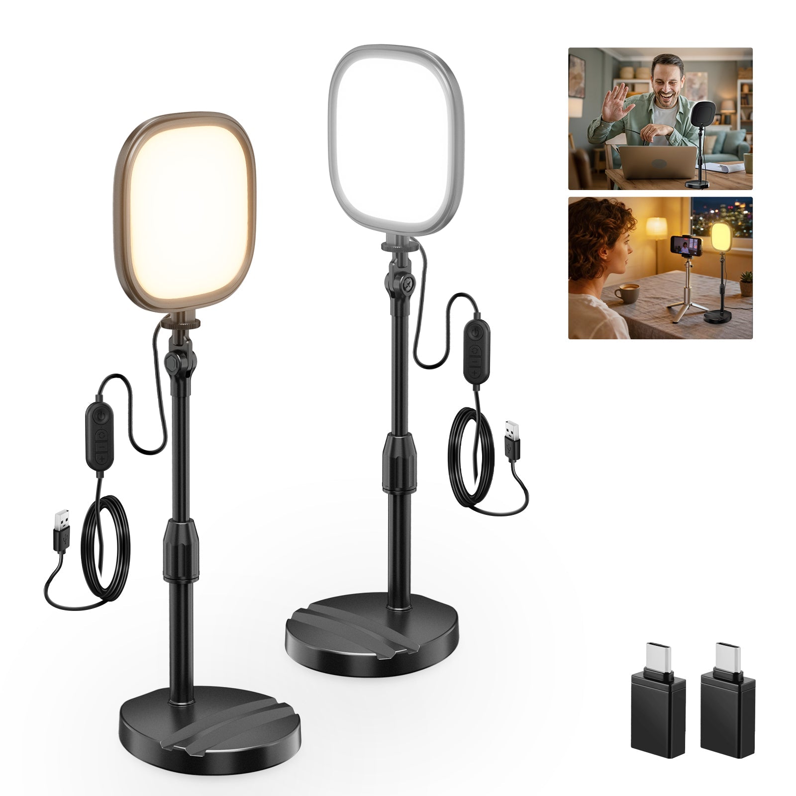 2 Pack NEEWER NL10 5" Bi-Color Desk Light Kit