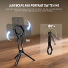 The magnet mobile phone holder stand enables effortless switching between horizontal and vertical orientations