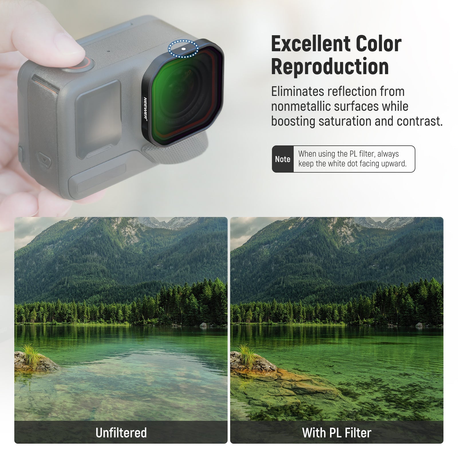 Combining ND and PL functions, ND/PL filters improve color, contrast, and detail in your images.