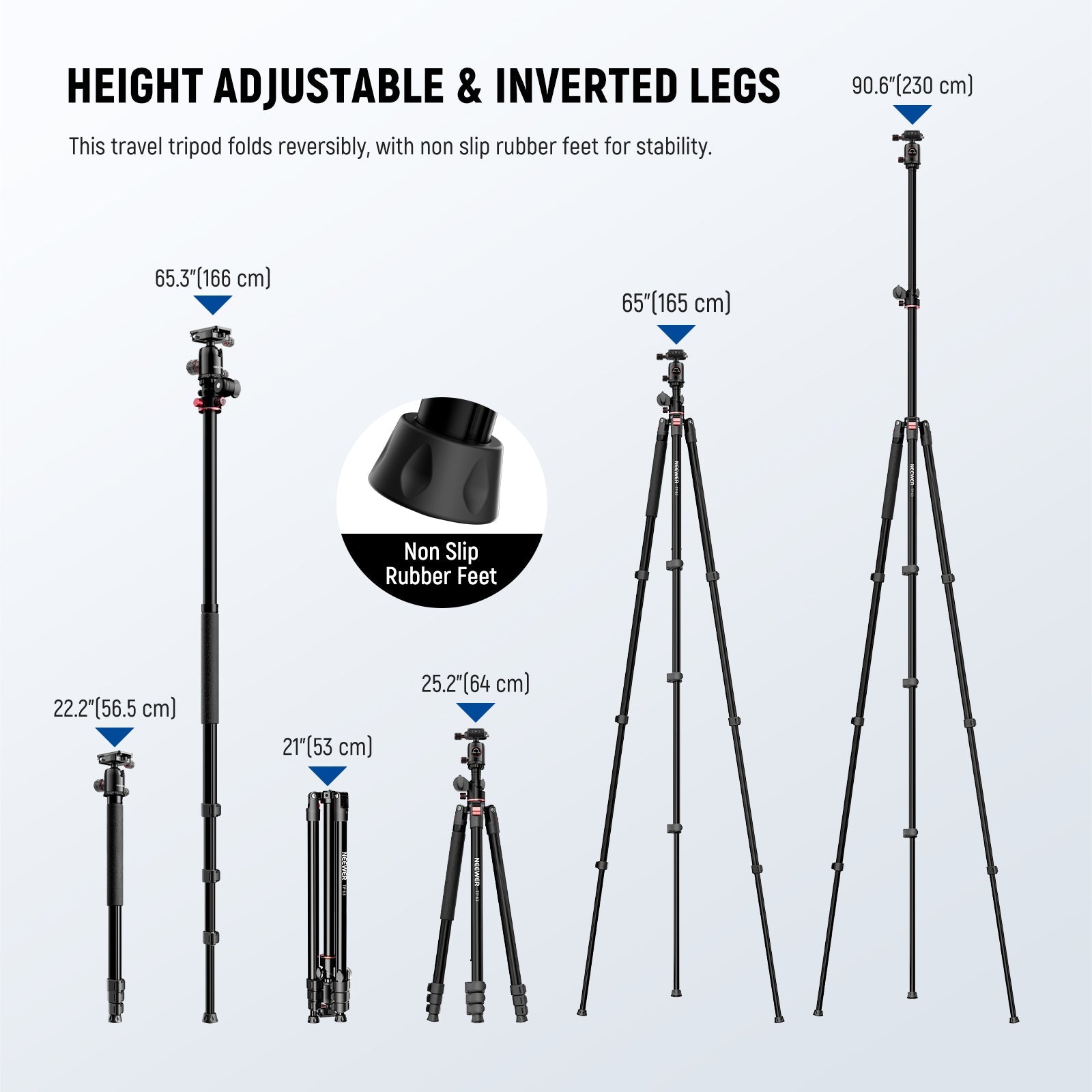 Customize your shooting setup effortlessly with this travel tripod.