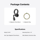 This package includes a magnetic phone mount and a magnetic ring.