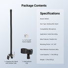 This package includes a Desktop Mic Stand with Flexible Tube, a 1/4" to 5/8" Screw Adapter, and a Microphone Clip.