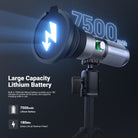 The portable, focusable LED light for films offers up to 180min continuous output lighting at full power.