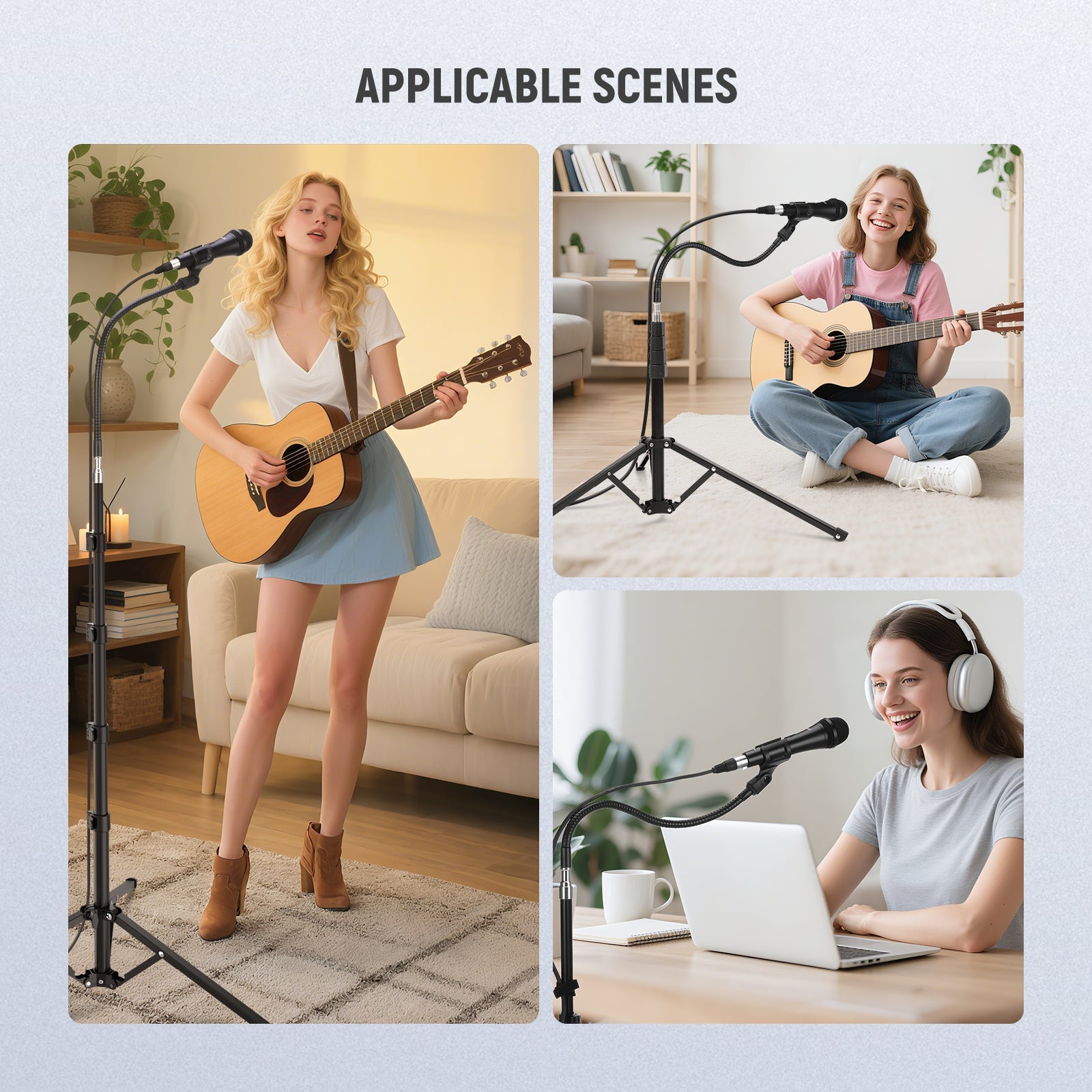 Scenarios for NEEWER MS010 Versatile Microphone Stand Accessories kit