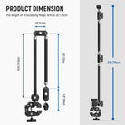 Product dimensions of the NEEWER UA056 Articulating Magic Arm