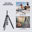 NEEWER LT34 Carbon Fiber Travel Tripod is ideal for low angle shooting.