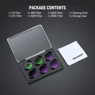 Package Contents of the NEEWER UV/CPL/ND Filter Set For Insta360 GO