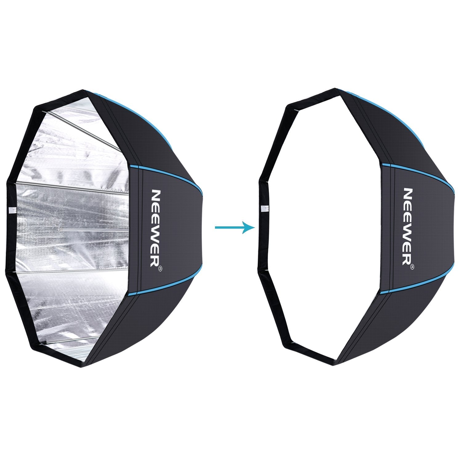 Neewer 31.5" /80cm Portable Octagonal Umbrella Softbox Portrait Product Photography (Black/Blue) - neewer.com