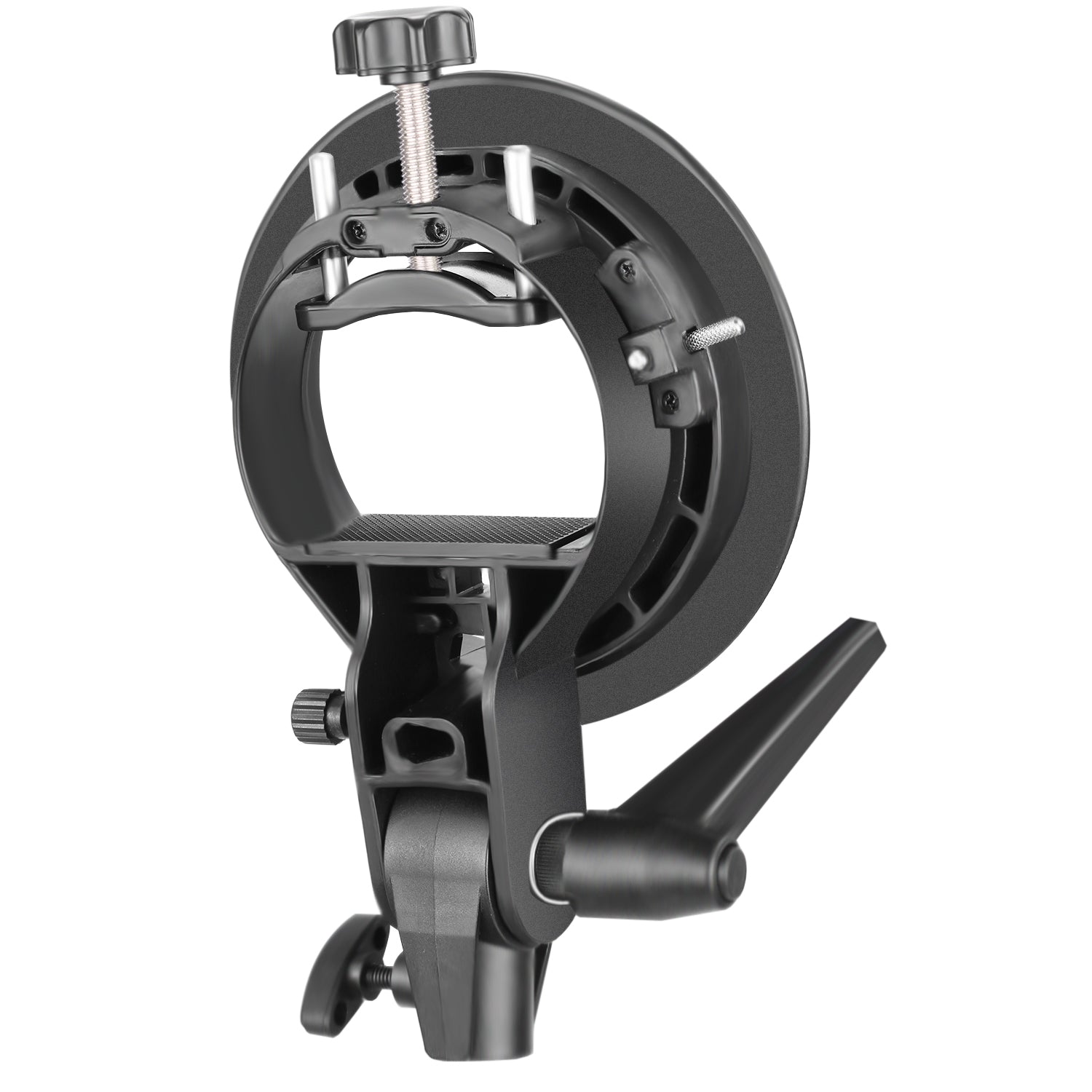 Neewer S-Type Bracket Holder with Bowens Mount for Speedlite Flash Snoot Softbox Beauty dish Reflector Umbrella - neewer.com