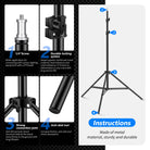 Neewer 6.2ft/1.9m Collapsible Metal Photography Light Stand