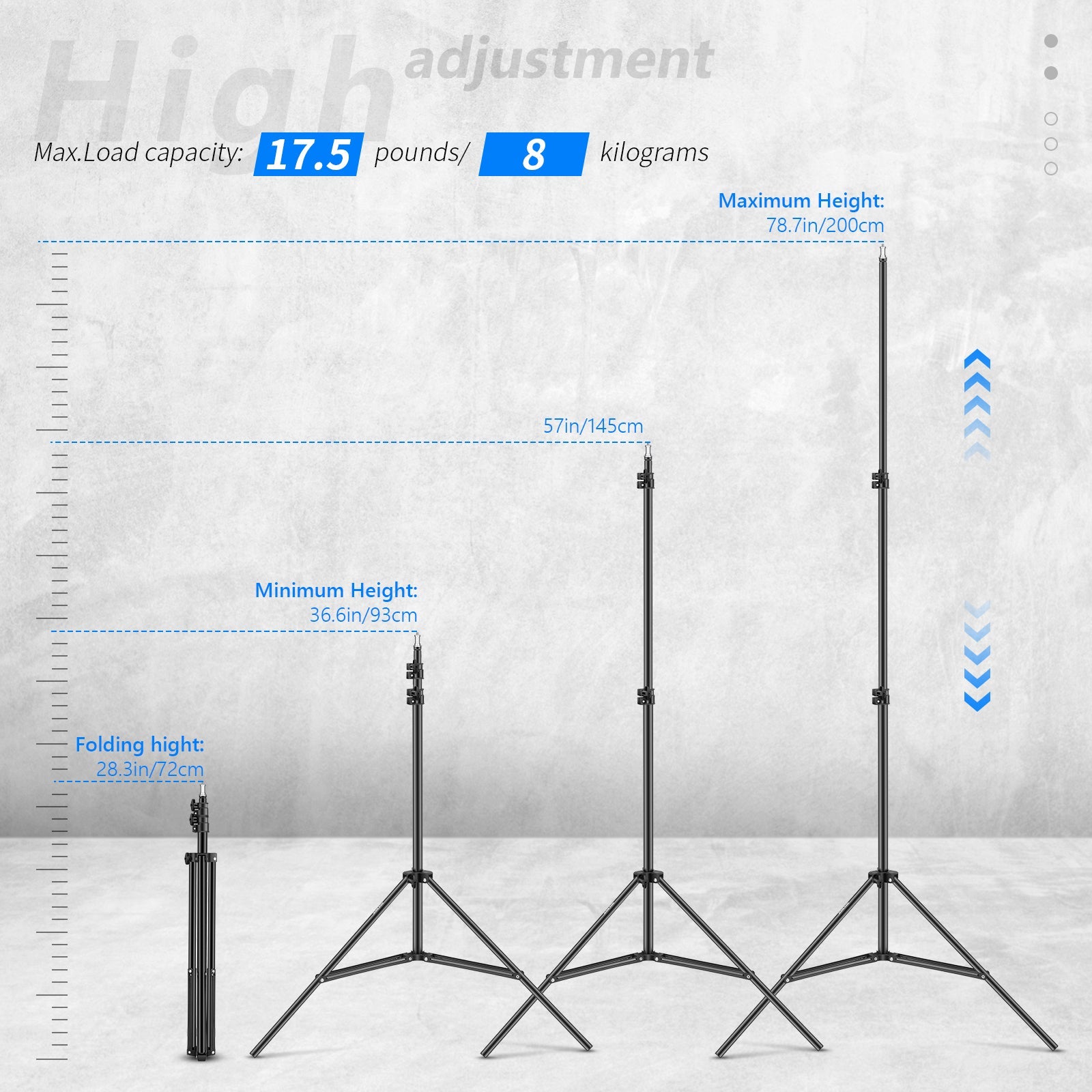 Neewer Heavy Duty Light Stand, 3-6.5 feet/92-200 cm Adjustable Photographic Stand Sturdy Tripod - neewer.com