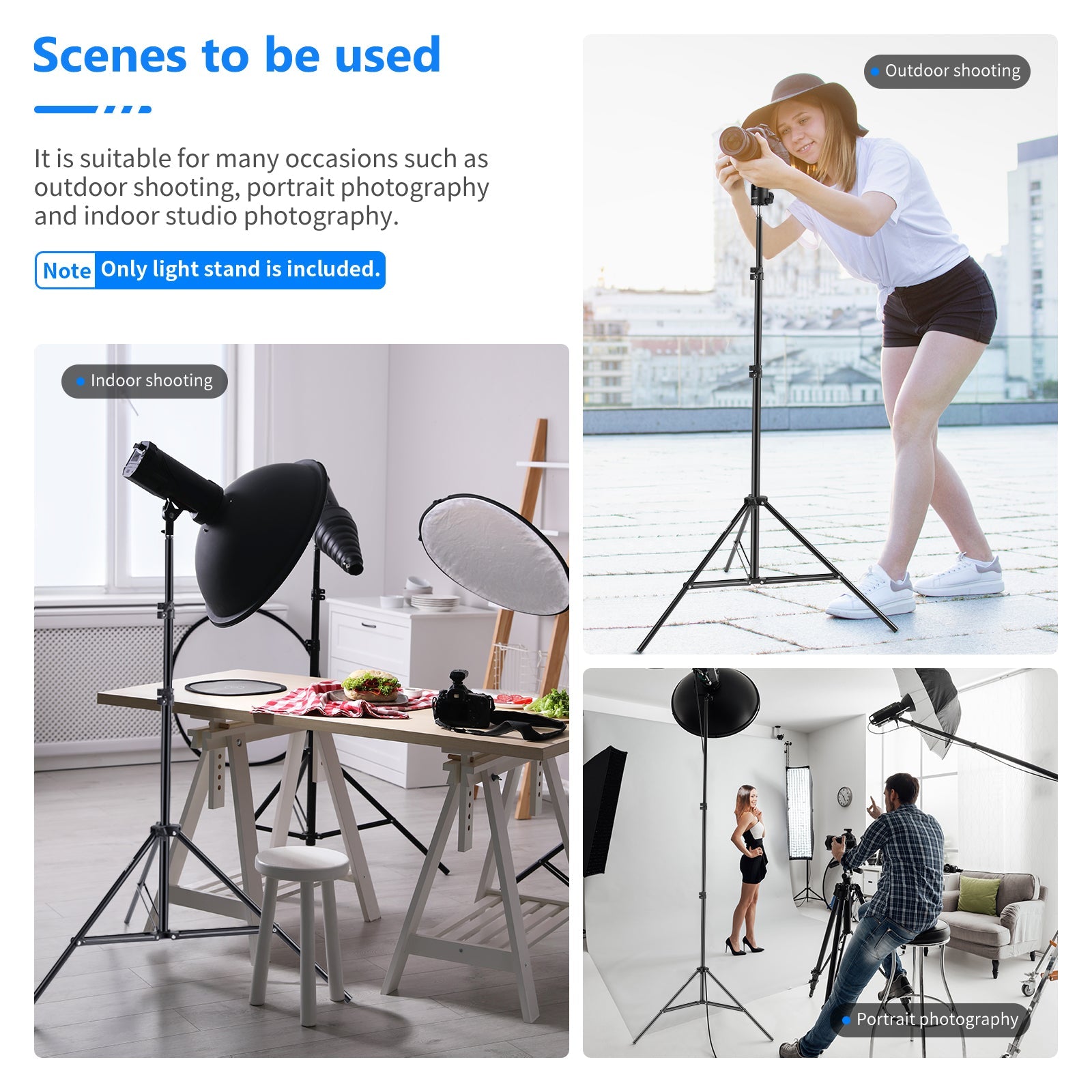 Neewer Heavy Duty Light Stand, 3-6.5 feet/92-200 cm Adjustable Photographic Stand Sturdy Tripod - neewer.com