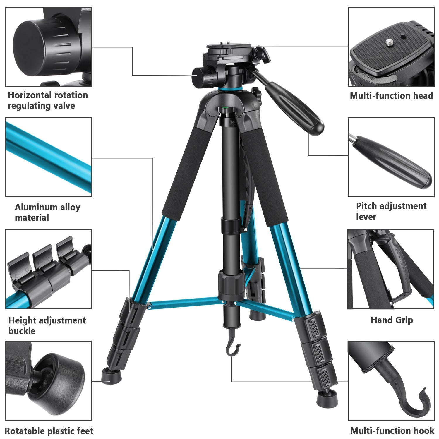 Neewer Portable 70″/177cm Aluminum Alloy Camera Tripod Monopod(SAB264) - neewer.com