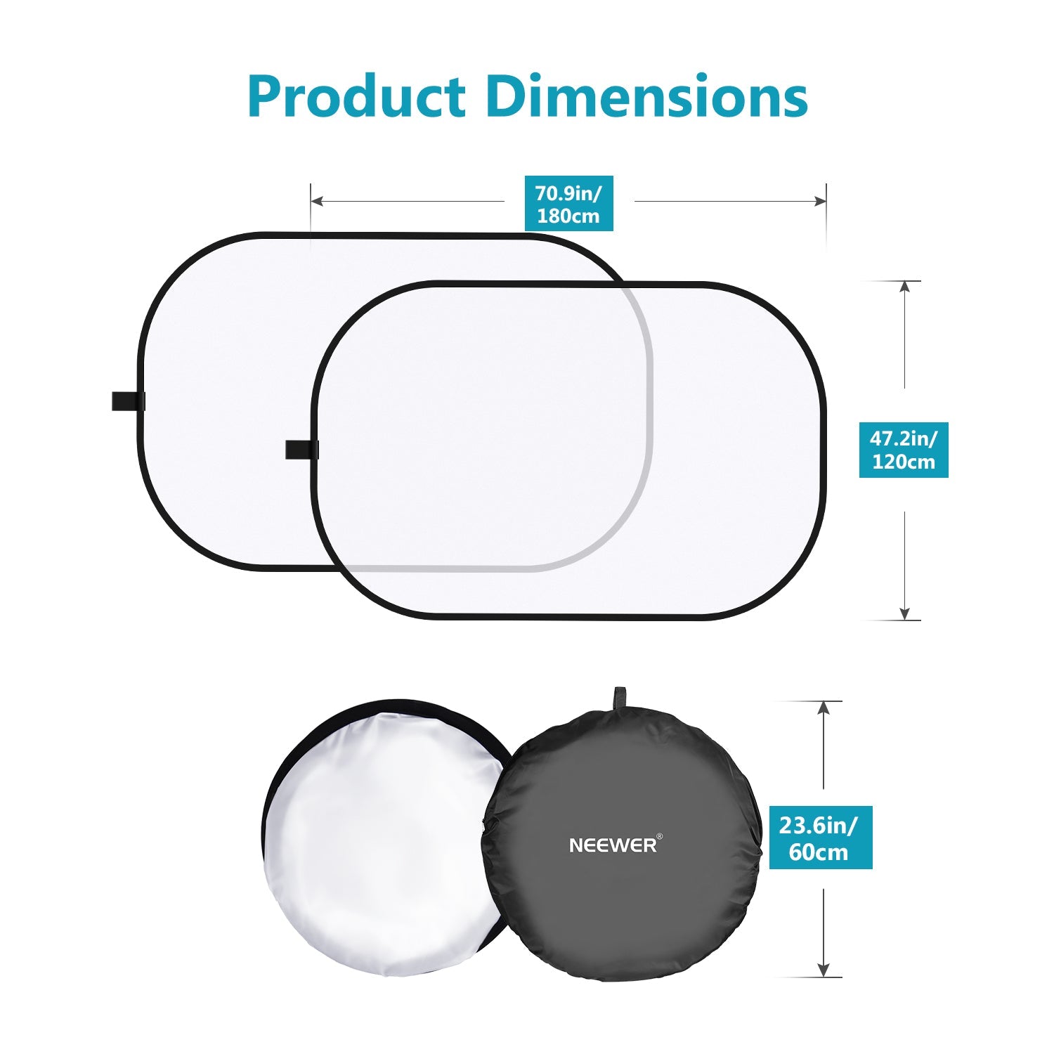 Neewer Photography Studio Lighting Reflector Pop-out Foldable Soft Diffuser Disc Panel with Carrying Case Shooting