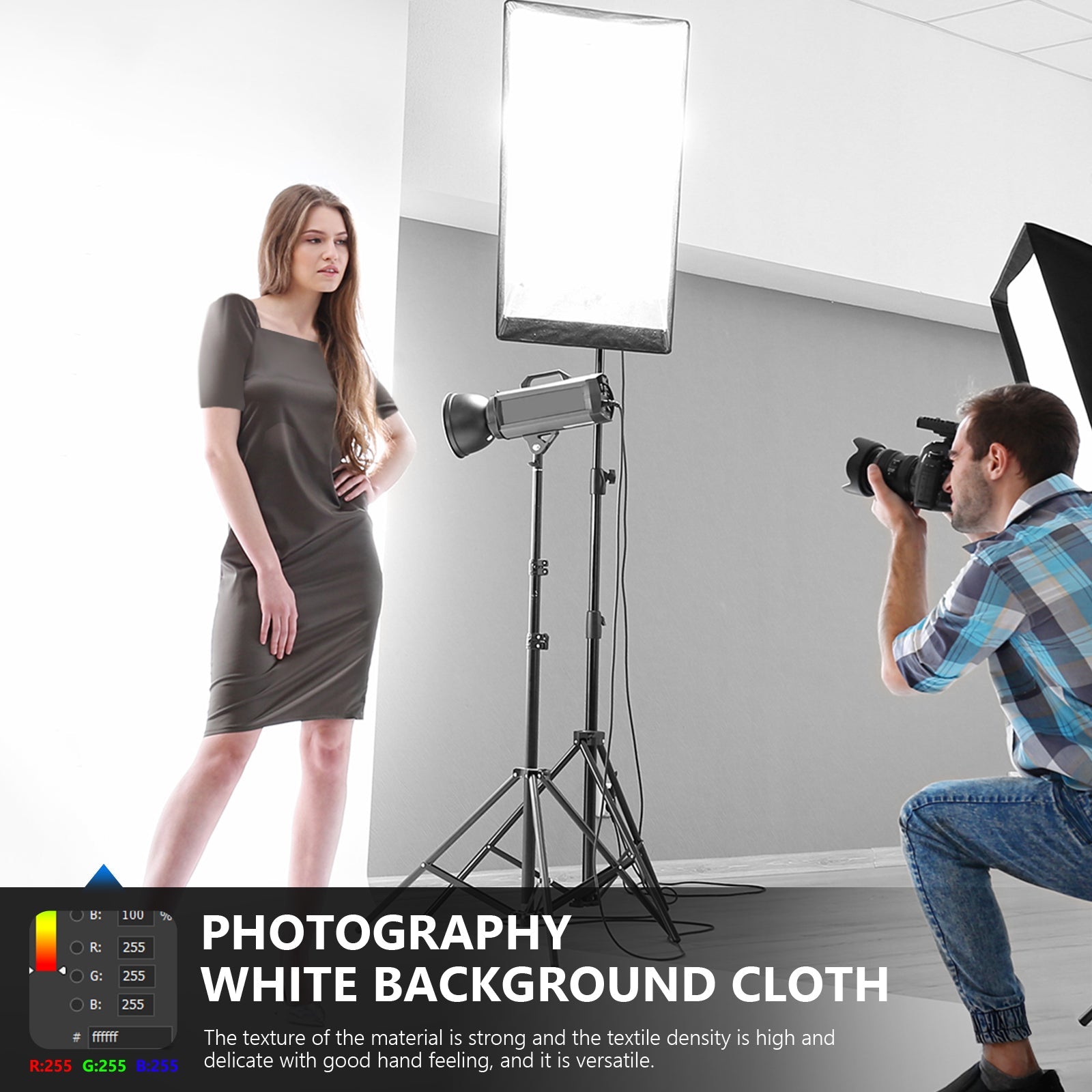 Neewer 9 x 13 feet/2.8 x 4 Meters Photography Background Photo Video Studio Fabric Backdrop Background Screen (White)