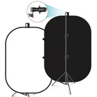 Neewer 5'x7' Chromakey Black & White 2-in-1 Double-Sided Pop-Up Collapsible Backdrop with Support Stand, Foldable Panel