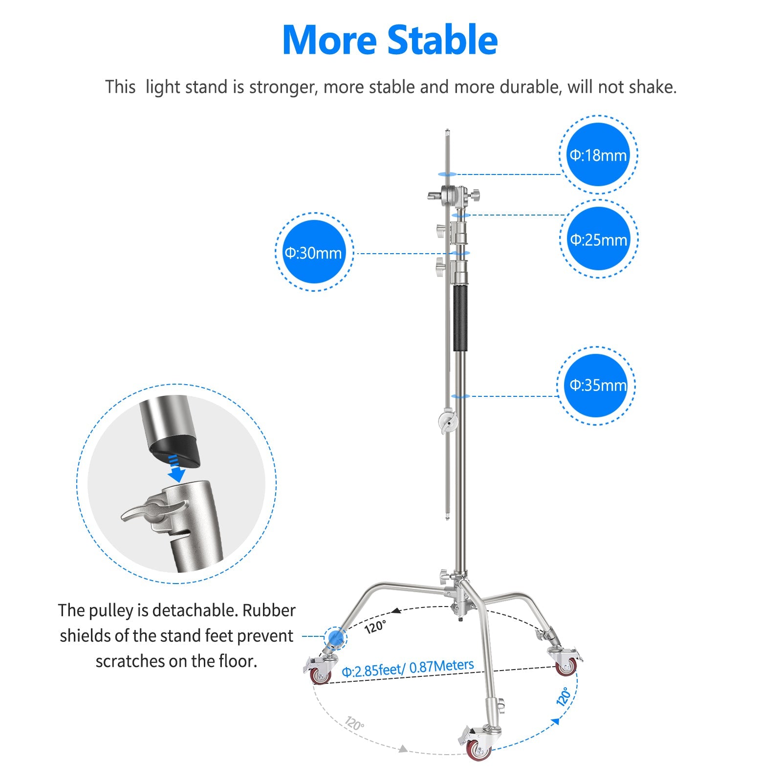 Neewer Pro 100% Metal C Stand Light Stand