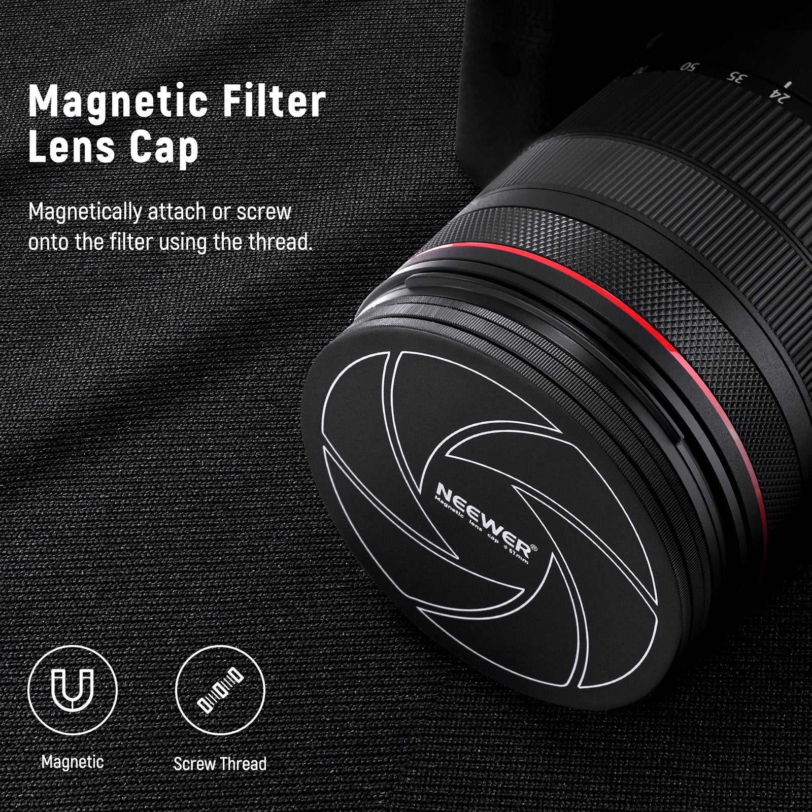 NEEWER 5-in-1 Magnetic Lens Filter Kit with ND1000+MCUV+CPL+Adapter Ring+Filter Cap