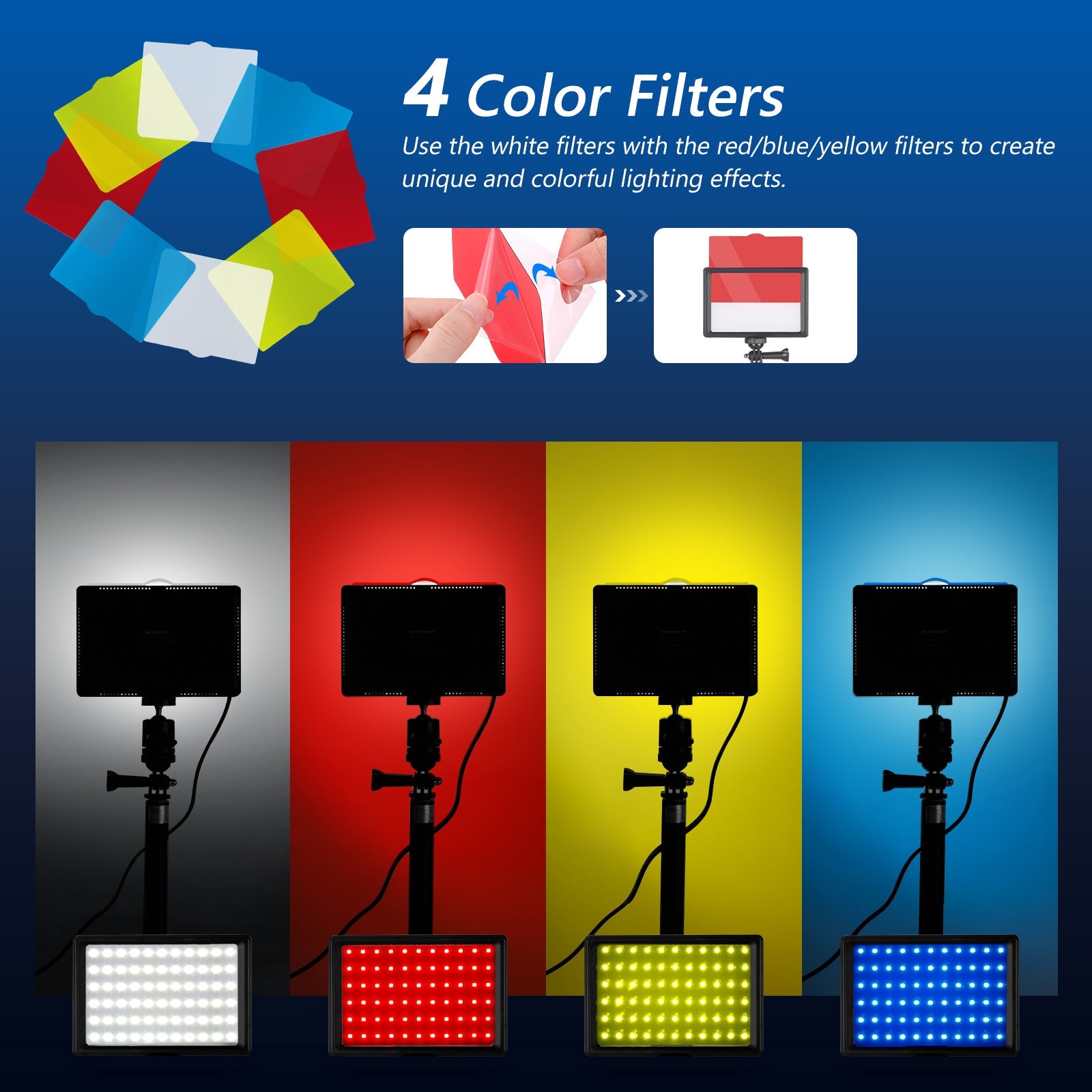 Neewer 2 Packs Dimmable 5600K USB LED Video Colorful LED Lighting