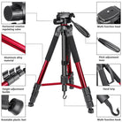 Neewer Portable 70"/177cm Aluminum Alloy Camera Tripod Monopod with 3-Way Swivel Pan Head, Bag (Red-SAB264) - neewer.com