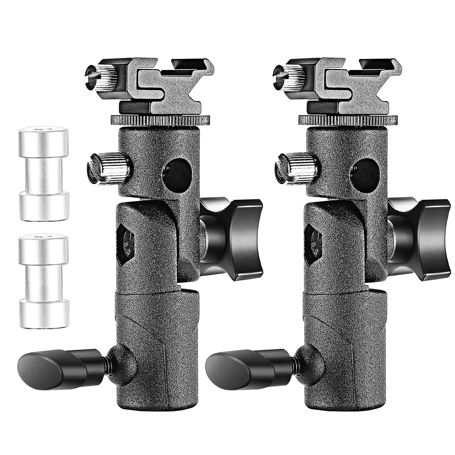 Neewer 2 Pack Professional Universal E Type Camera Flash Speedlite Mount Swivel Light Stand Bracket with Umbrella Holder